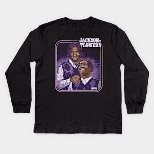 Lamar Jr. & Zay Flowers Baltimore Step Brothers Kids Long Sleeve T-Shirt